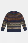 Hot Barbour Kids Case Fair Isle Crew Jumper