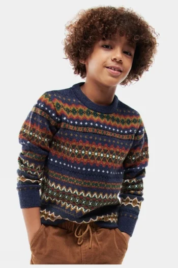 Hot Barbour Kids Case Fair Isle Crew Jumper