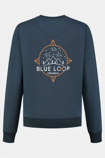 New Blue Loop Originals Womens Blue Fleece Sweater
