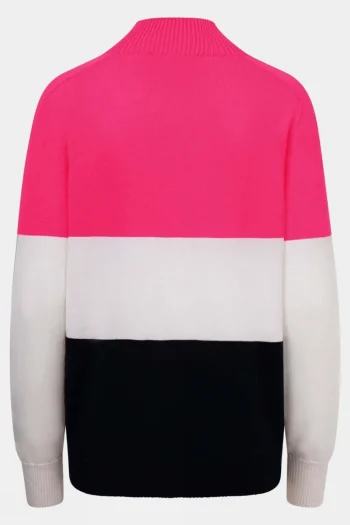 New Snow Finel Womens Merino Three Colourblock Half Zip Fleece Top