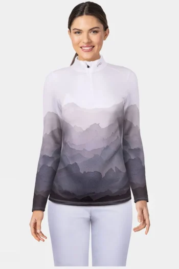 New Kjus Womens Motion Print Half-Zip Top