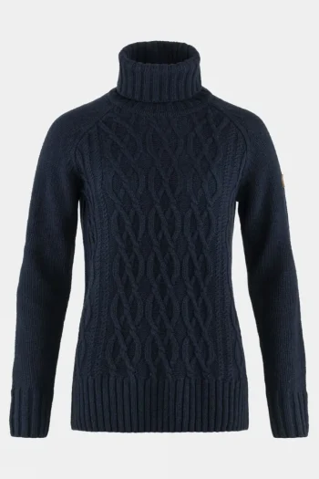 Sale Fjallraven Womens Ovik Cable Knit Roller Neck Jumper