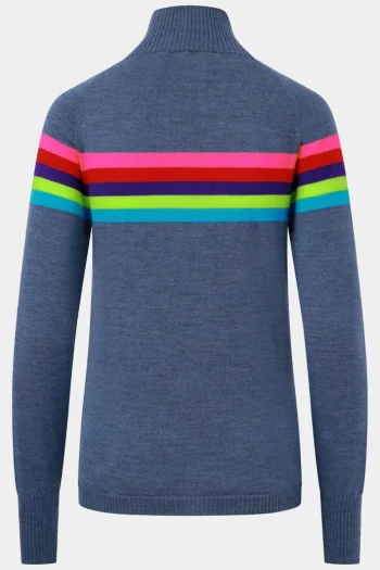 Outlet Snow Finel Womens Rainbow Merino Midlayer Top