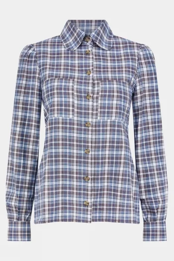 New Troy London Womens Round Collar Check Shirt
