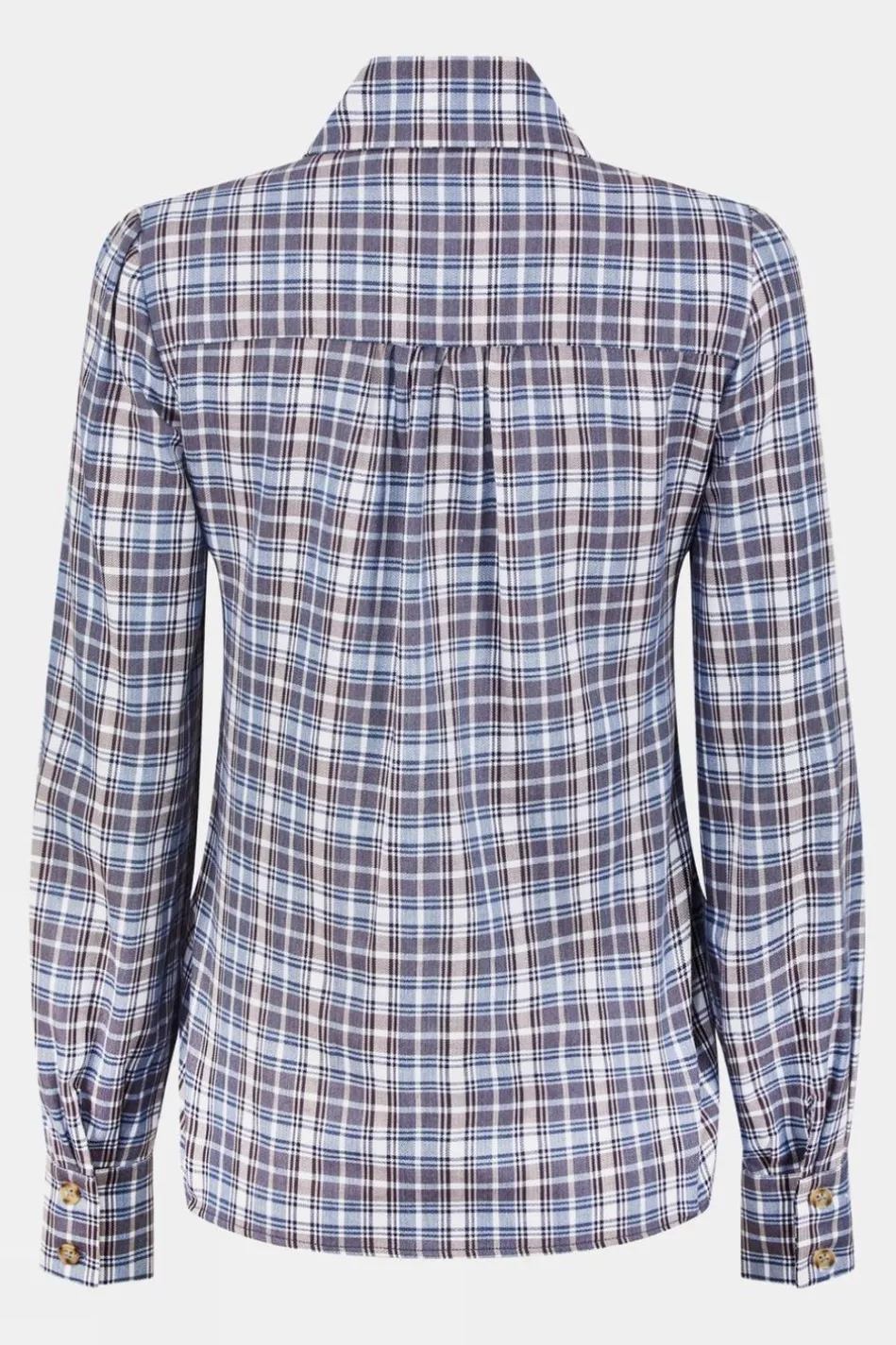 womens-round-collar-check-shir-BmxeXtsv-1.webp New Troy London Womens Round Collar Check Shirt