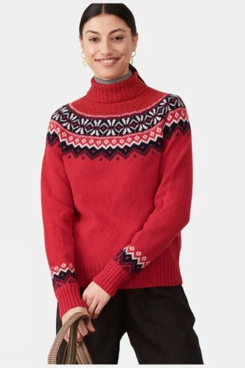 Sale Brora Womens Supersoft Lambswool Fair Isle Polo Neck